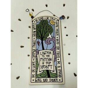 Michael Macone Pottery Art Wall Plaque 7.25” Handcrafted Clay” Act Of Kindness”